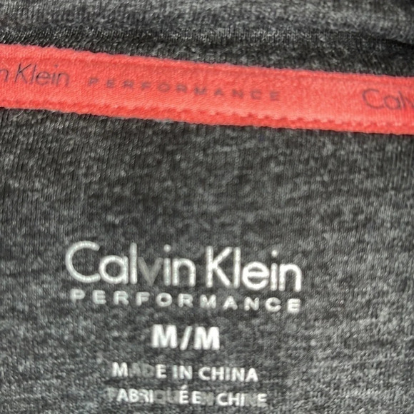 CALVIN KLEIN Performance Logo Crop Hoodie Sweatshirt Charcoal Grey Graphic M - Picture 7 of 10